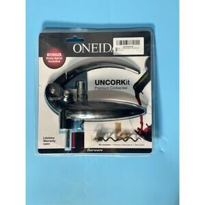 Oneida Black Uncork it Corkscrew Kit Comes With Extra Spiral New Sealed